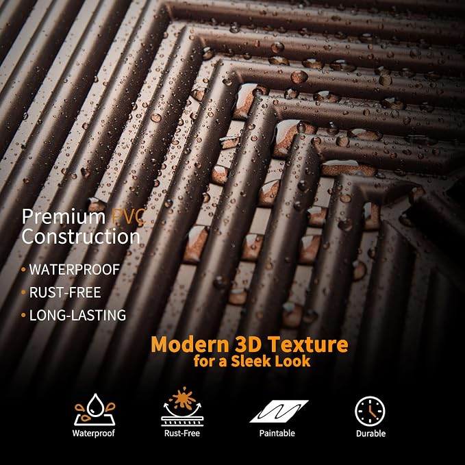 WOWSTAR 12-Pack 3D Wall Panels 19.7" x 19.7", Antique Copper Slat Wall Panels for Interior Wall Decor, Luxury Wall Covering for Living Room & Bedroom | 12-pack, 19.7"x19.7", Textured wall panels, accent wall covering, living room bedroom office - Image 6