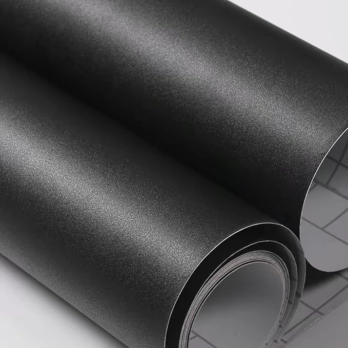 Yancorp 24"x120"Matte Black Contact Paper Peel and Stick Wallpaper Solid Teal Self-Adhesive Drawer Stick and Peel Countertop (24"x120", Black) - Image 6