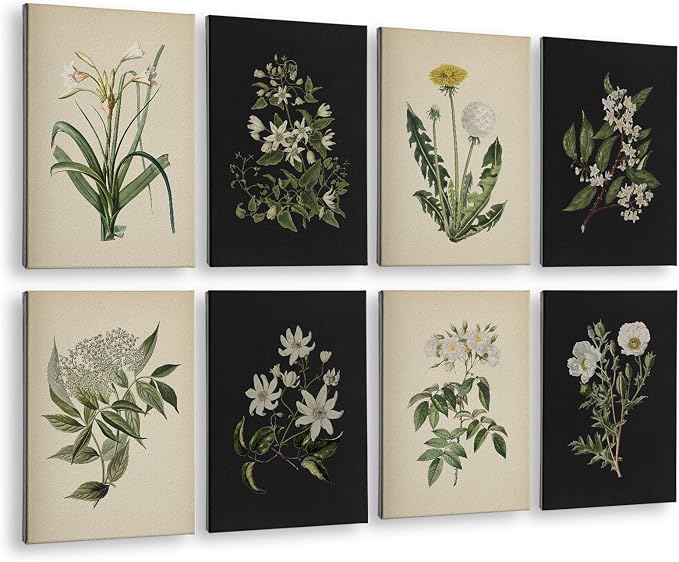 VIYYIEA Acoustic Art Wall Panels,Sage Green Sound Proof Wall Art | Minimalist Botanical Sound Absorbing Wall Decor for Bedroom Recording Living Room, 48×32in Flower Art Panel 8pcs by VIYYIEAART
