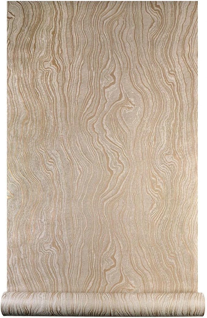 Gold Khaki Wood Peel and Stick Wallpaper Stripe, 20.8" x 118" (53cm x300cm), Removable, Self-Adhesive, 3D, Modern, Rustic, Industrial, Bathroom, Bedroom, Decorating - Image 5