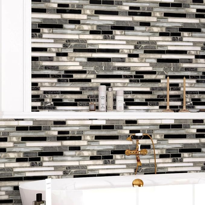 Livebor Backsplash Peel and Stick Wallpaper Kitchen Wallpaper17.7” x 393.7” | Kitchen Contact Paper Peel and Stick Wallpaper Backsplash Wallpaper Countertops Waterproof Wall Paper for Bathroom Tile Vinyl - Image 5