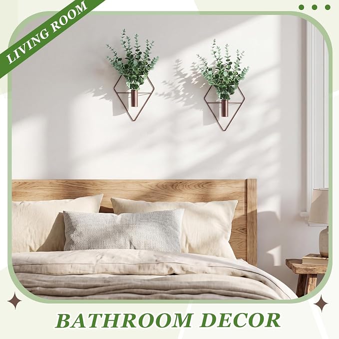 Canlierr 4 Pcs Wall Decor Hanging Planters, Eucalyptus, Bronze - Image 6