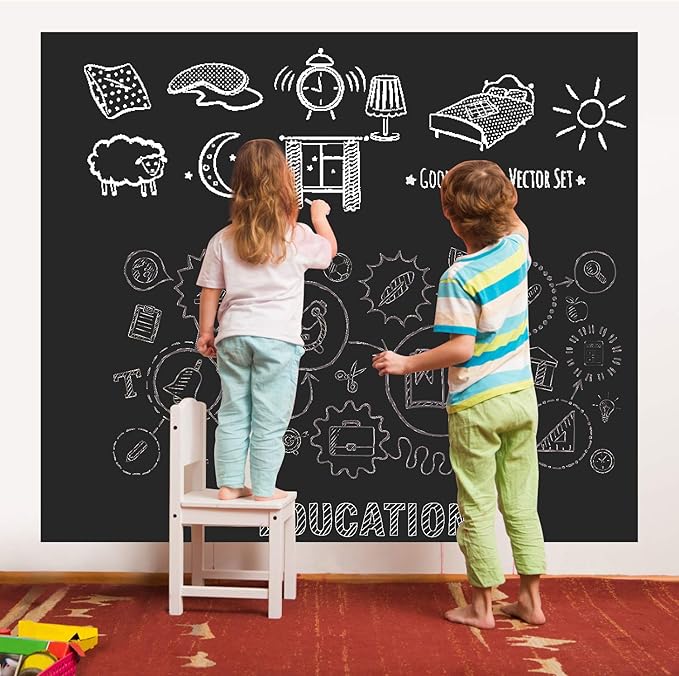 Chalkboard Wall Sticker Wall Decal Blackboard Wallpaper Large Chalkboard Contact Paper Roll KDG Self Adhesive DIY Reusable Erasable Stickers - Image 4