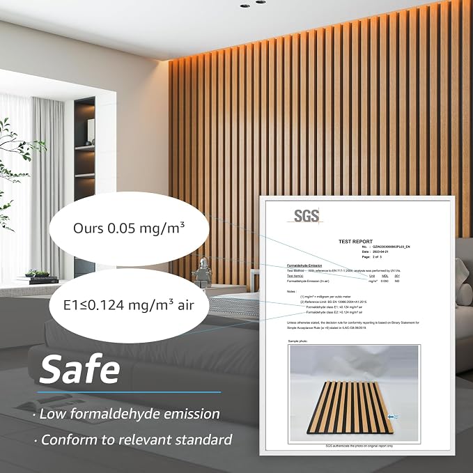Art3d 4 Pieces 94.5" x 7.9" Acoustic Slat Wood Wall and Ceiling Panels,Fluted Modern Sound Absorbing Panels, Teak - Image 6