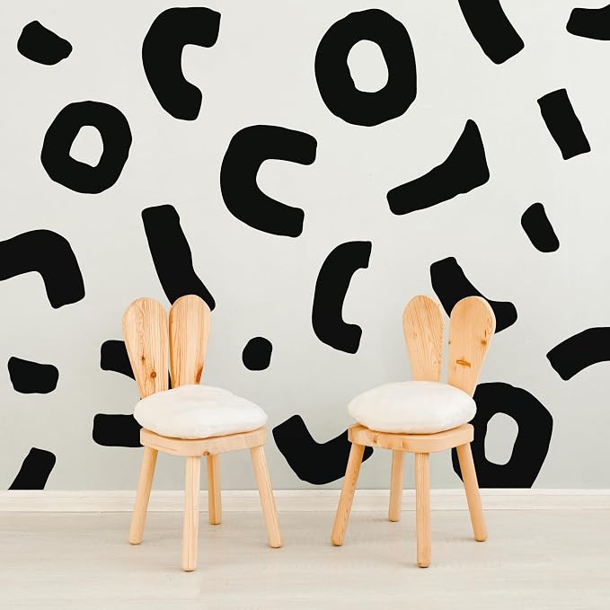 Large Black Boho Geometric Wall Decals, Abstract Shapes Wall Décor | Stunning chic artistic accent wall in minutes. Peel and stick matte black vinyl stickers for living room, bedroom, office. - Image 2
