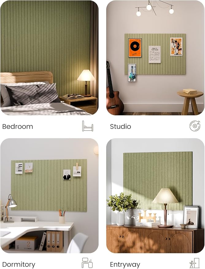 Fluxynara 36" x 24" Large Felt Bulletin Board, Olive Green | 6 Pack Cork Board Alternative with 30 Safe Adhesive Tabs, Pin Boards for Wall Decor, Home, Office, Classroom,Dorm - Image 7