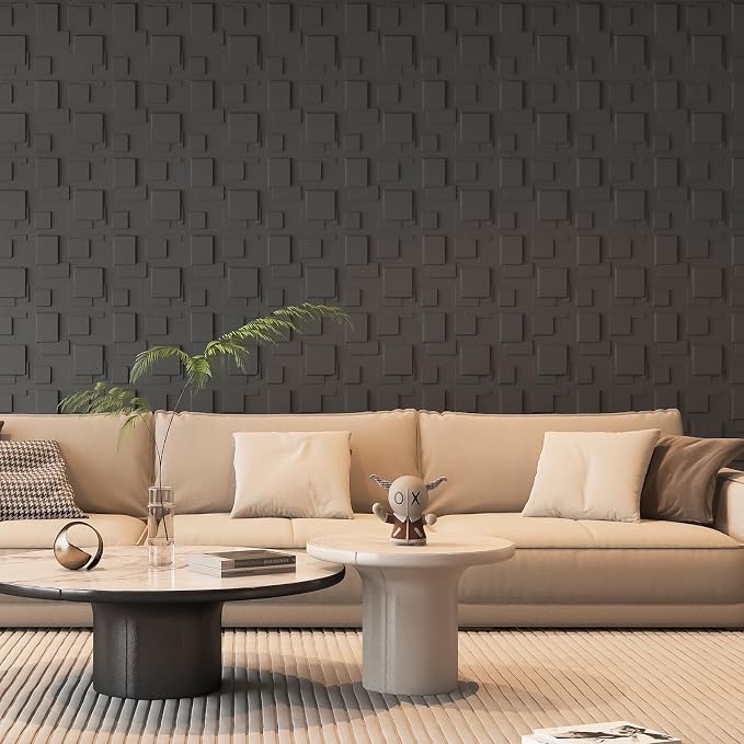 Art3d 20 Pack Decorative 3D Wall Panels, 19 Sq.Feet PVC Interior Wall Décor, 11.8"x11.8", Black - Image 6