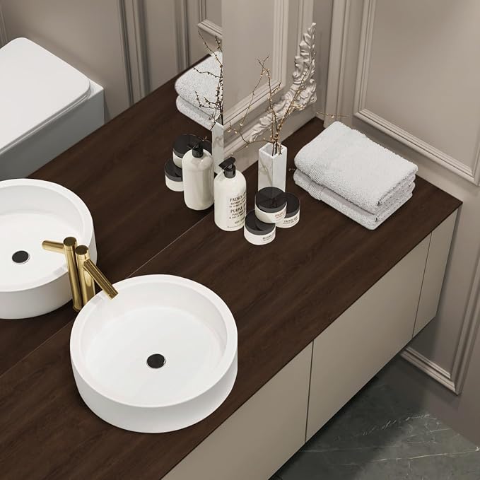Abyssaly Wood Contact Paper - Brown Walnut Wood Grain Peel and Stick Wallpaper for Countertops - Self Adhesive Removable Wood Viny Film Easy to Clean for Cabinets Desks and Drawers15.7 x 118" - Image 7
