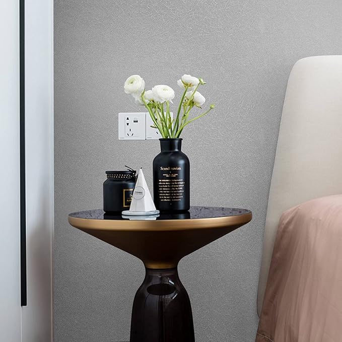 Silver Grey Wallpaper Peel and Stick Embossed Self Adhesive Contact Paper | 15.7" X 118" Removable Home Decoration Silk Vinyl Wrap Cabinet Countertops Furniture Renter Friendly Shelf Paper - Image 6