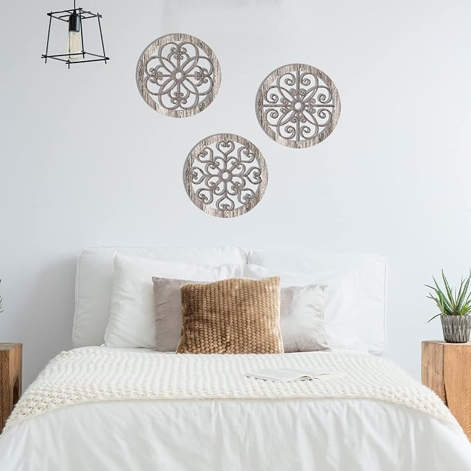 Blulu 3 Pieces Thicken Rustic Wall Decor Farmhouse Wall Art Decor Wood Hanging Decoration for Living Room Bedroom Home Indoor Outdoor Office(Popular Style) - Image 6