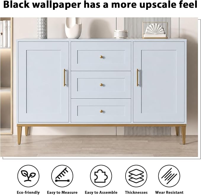 Peel and Stick Wallpaper Blue Contact Paper Self-Adhesive Removable Waterproof Wallpaper Vinyl for Cabinets Countertops Bathroom Kitchen Wall Covering 17.7"x118" - Image 7