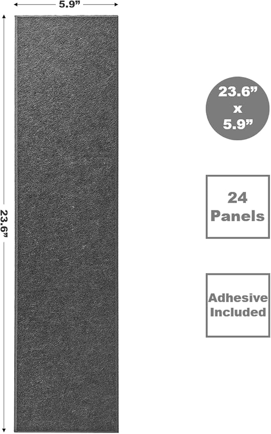 Shiplap Felt Wall Panels for Interior Wall Decor, Accent Wall Paneling for Bedroom Living Room & Office, Peel and Stick, Sound Absorbing – 24 Pack Felt Wall Tiles with Adhesive – Gray Black - Image 3