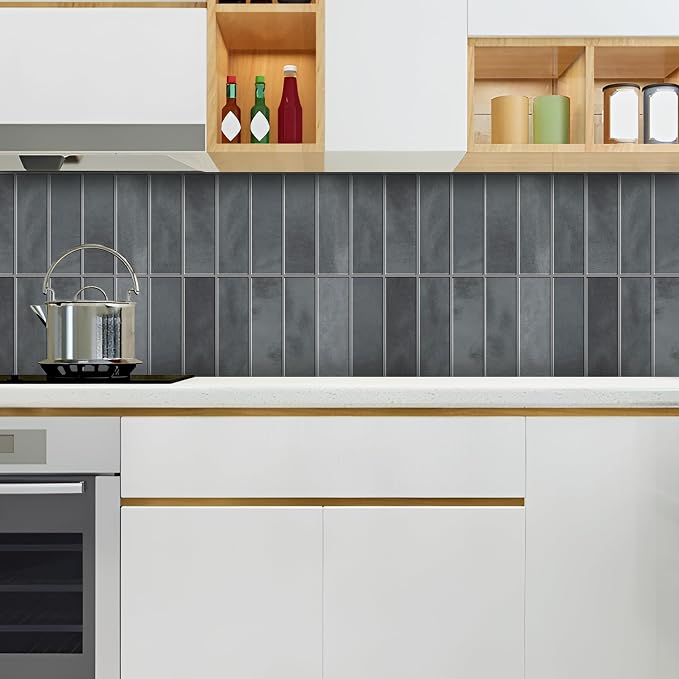 Select 5 Pack Peel and Stick Backsplash Square Tiles, 12x12 in, Gray | Extra Thick 3D Wall Panels, Heat & Water Resistant, Easy DIY Kitchen, Bathroom, Laundry, Fireplace & Rental Home Wall Décor - Image 7