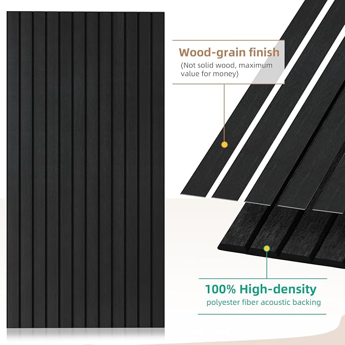 Acoustic Panels, 10 Pack Soundproofing Panels,47.2”x23.6”, Smoky | Simulated Wood Grain Finish Acoustic Wall Panels,Sound Dampening Panels,Sound Absorbing Panels, High-Density Polyester Fiber - Image 2