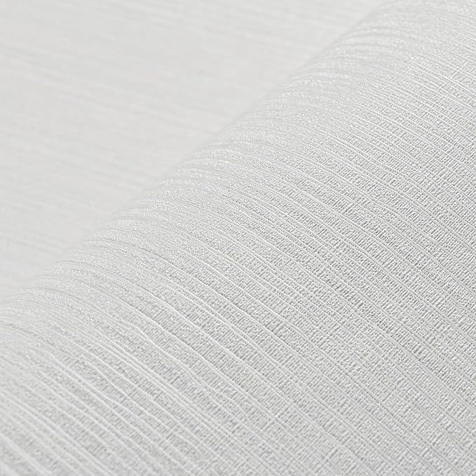 Haimin Grasscloth Textured Wallpaper 24in X 393in Fabric Contact Paper White Wall Paper Linen Peel and Stick Self-Adhesive Thick Vinyl Embossed Film Wallpaper (White) - Image 6