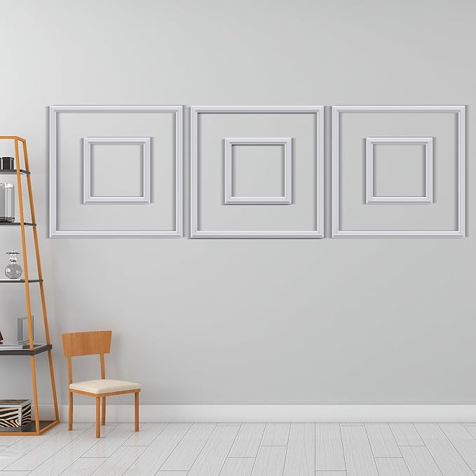 3 Set Panels Peel and Stick Premade Wainscoting Accent Wall Panels for Interior Wall Decor Easy DIY Build and Picture Frame Door Decor (20 x 20 + 10 x 10in) - Image 5