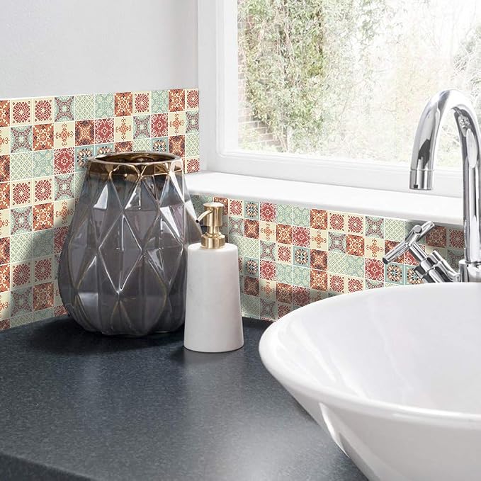 Alwayspon 25 Pcs Self-Adhesive Tile Transfer for Home Decor, Peel and Stick Tile Decal, Water-Proof Backsplash Wall Tile Sticker for Kitchen Bathroom, 6x6inch - Image 3