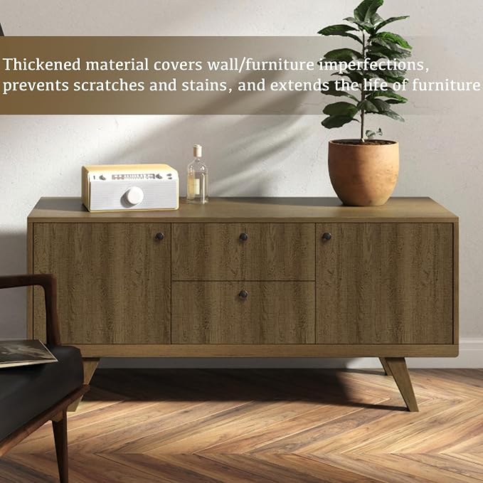 Abyssaly Wood Contact Paper- Walnut Wood Peel and Stick Wallpaper for Cabinets - Self Adhesive Waterproof Wood Grain Wall Paper Easy to Clean for Furniture Countertops Drawer Shelf Liner 15.7" x 118" - Image 5