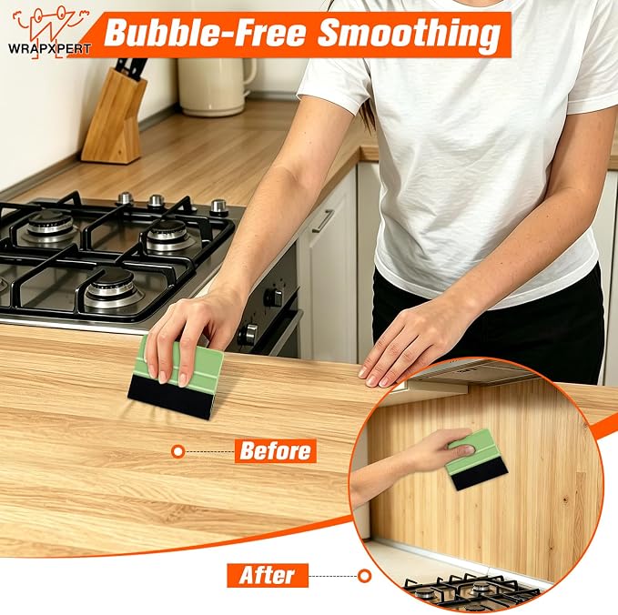 WRAPXPERT Wallpaper Tools, Wallpaper Kit Smoothing Tools for Peel and Stick, Wallpaper Installation Kits for Wallpaper Hanging, Contact Paper, Bathroom, Vinyl Backsplash Tile, Window Film Applying - Image 2