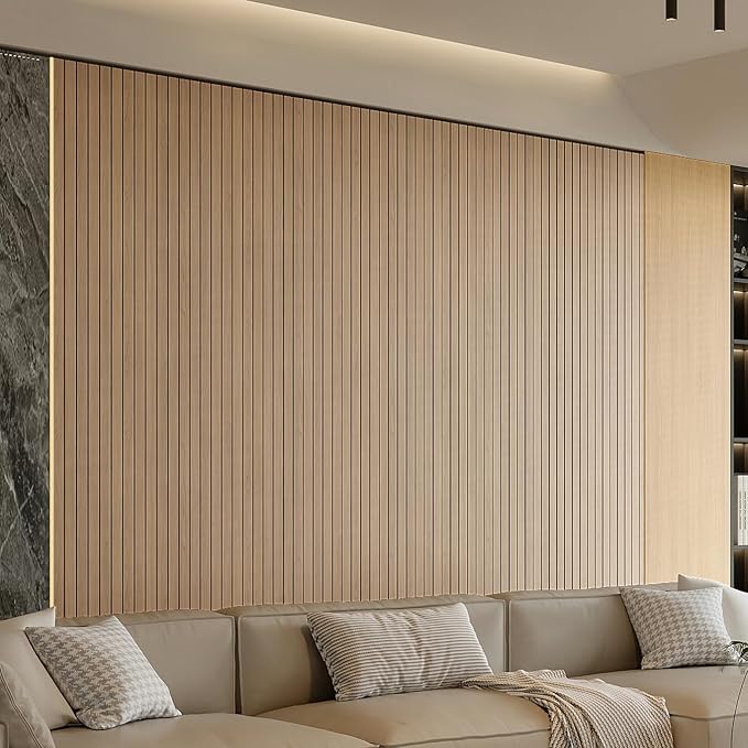 YU LI 3DH Peel and Stick PVC Slat Wall Panel 118"x15.75" Self-Adhesive Thick Faux Oak Wood Grain Wallpaper Panel 3D Soundproof Wall Panels for Walls & Ceilings - Image 2