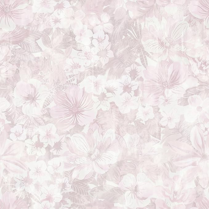 Heroad Pink Peel and Stick Wallpaper Floral Contact Paper Vintage Wall Paper Self-Adhesive Removable Wallpaper for Cabinets Drawers Bedroom Mural Wall Decor Vinyl Roll 17.3''x78.7'' by HeroadBrand