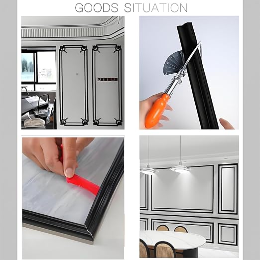 20FT×0.9'' Peel and Stick Wall Molding Trim, TPE Rubber Flexible Chair Rail for Mirror Frames, Doors & Home Decor - Matte Black (Note: Heat Treatment Required for Best Adhesion) - Image 10