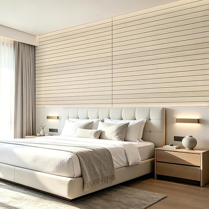 AMZDEPOT 6 Pack Peel and Stick Wood Panels for Wall, Herringbone Oak | Self-Adhesive Slat Wall Panels, PVC Thick, 3D Wood Grain Wallpaper, for Walls and Ceilings, 48"x15.75", Packed in Long Boxes - Image 8