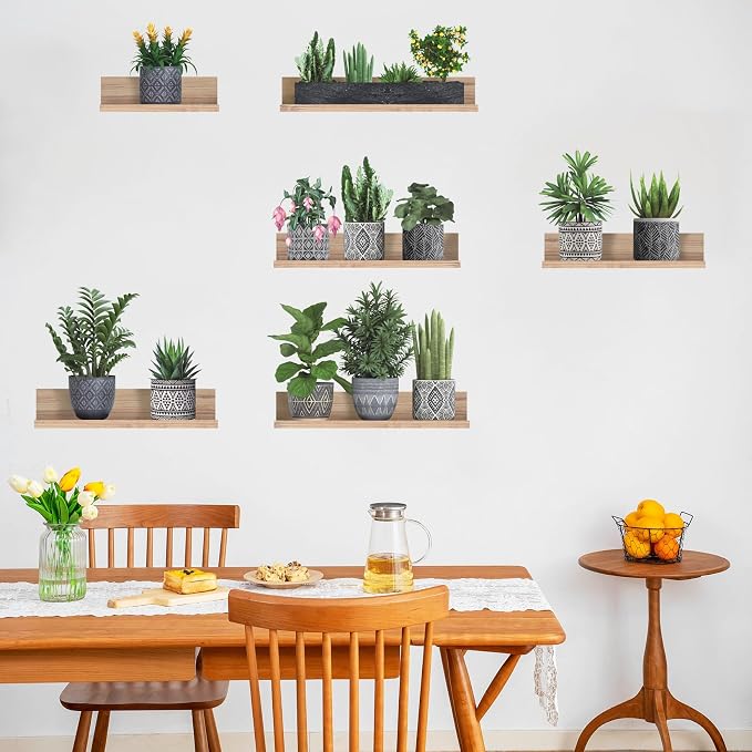 LHIUEM Potted Plants Decals Vine Stickers Green Botanical Decals(12'X33') Cottagecore Greenery Stickers Plant Spring Clings Tropical Wall Art 3D Vinyl Succulent Wall Clings for Office Lavatory - Image 5