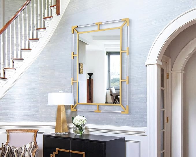 Chende Gold Wall Mirror for Decor with Clear Acrylic and Metal Frame - Image 6