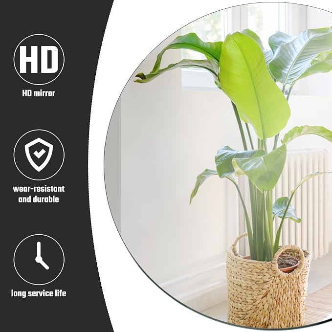 Seelenruhe 12" Round Mirrors for Centerpieces for Tables, Round Mirrors Trays Plates for Centerpieces, Wedding Decorations, Baby Shower Party, Christmas Decorations, 2mm, 12 PCS - Image 3