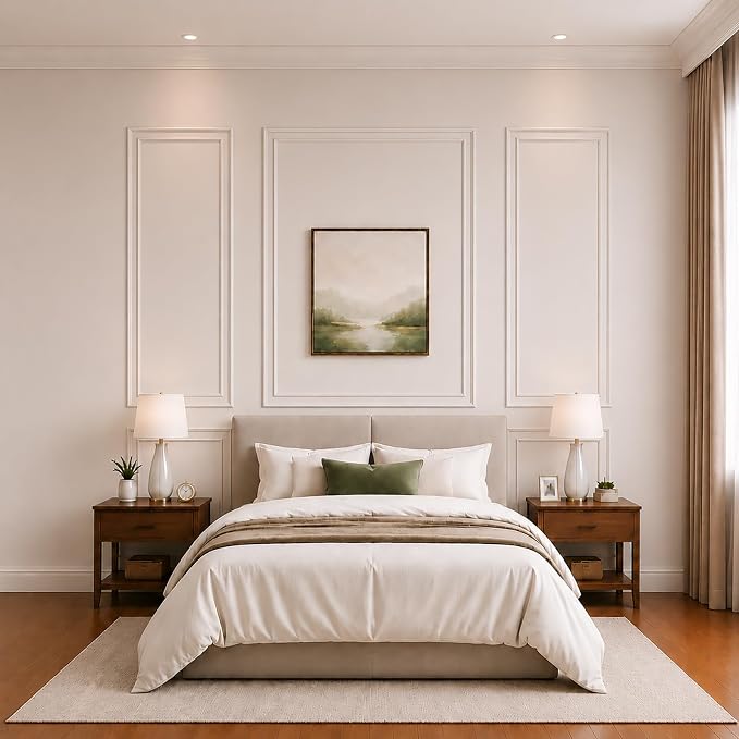 Peel and Stick Wall Molding Kit, Pre Cut Bilinear Frame Wainscoting Panel | 3 Set,Inner and Outer Layer Style,Self Adhesive,Paintable,Premade,24"x60"+13.5"x46.8" - Image 6