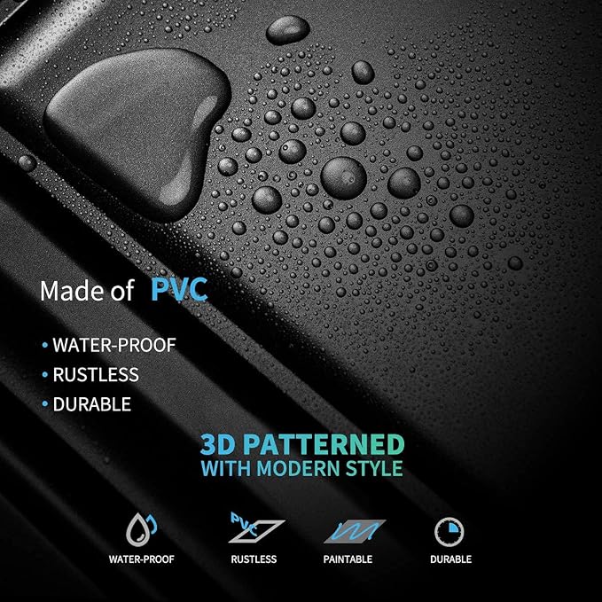Art3d PVC Ceiling Tiles, 3D Plastic Sheet in Black, 2 x 2 ft, 12-Pack | Lightweight, Waterproof, No Sag and Breakage, Compatible with Grid System, Perfect for Basement, Kitchen - Image 5