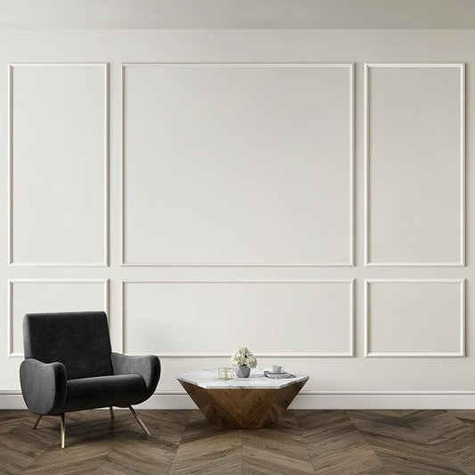 INMOZATA Pre-Cut Peel and Stick Wall Molding Wainscoting Panels 87"x134" | Strong Adhesive, Paintable, Large Area, Easy to Install, Ideal for Interior Wall Decor Living Room Bedroom Hallway by INMOZATA