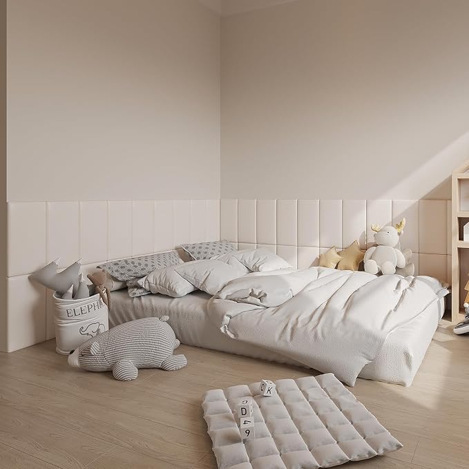 YU LI 3DH 3D Anti-Collision Wall Padding for Kids Self-Adhesive 10PCS White headboard Panels for Wall Peel and Stick headboard - Image 2