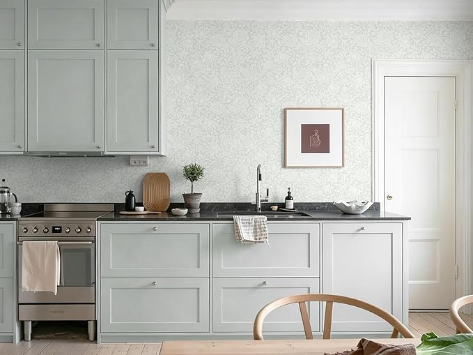Heroad Green William Morris Wallpaper Peel and Stick Floral Contact Paper | Vintage Botanical Wall Paper for Bedroom,17.3''x393'',Cottage,Removable,Self Adhesive Decor Vinyl Roll for Laundry,Nursery - Image 8