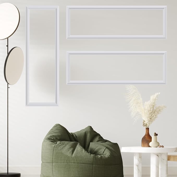 3 Set Panels Peel and Stick Premade Wainscoting Accent Wall Panels for Interior Wall Decor Easy DIY Build and Picture Frame Door Decor (8 x 24 in) - Image 5