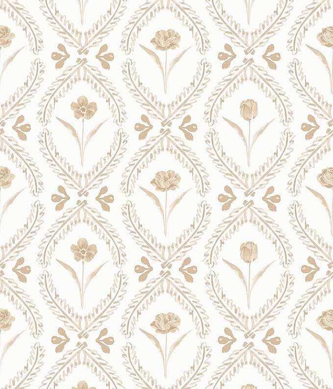 Orainege Peel and Stick Wallpaper Vintage Floral Wallpaper | 16.9in x118.1in Leaf Contact Paper Vinyl Waterproof Self Adhesive Botanical Wallpapers for Bedroom Shelf Decor by Orainege