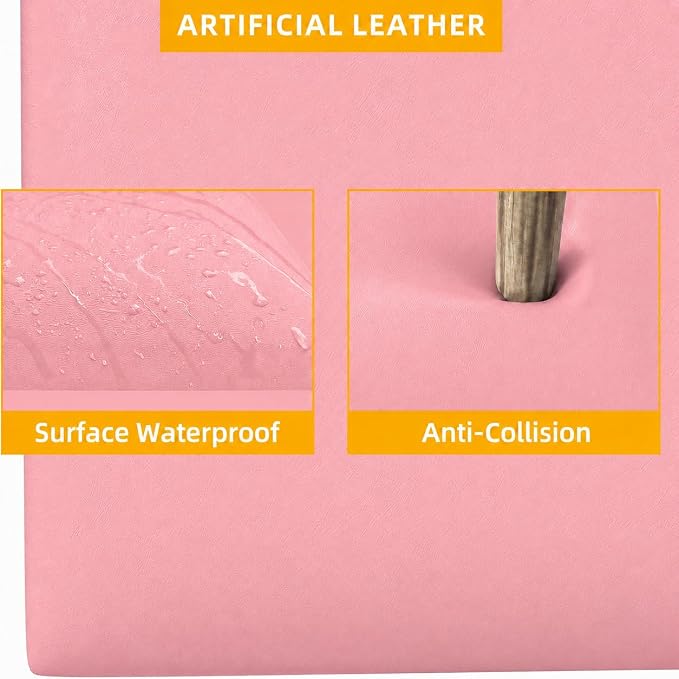 Anti Collision Wall Padding for Kids, Upholstered 3D Wall Panels | 4 Packs 7.8'' x 15.7'' Peel and Stick Headboard, Self Adhesive Wall Pads for Kids, Bedroom, Living Room, Pink - Image 4