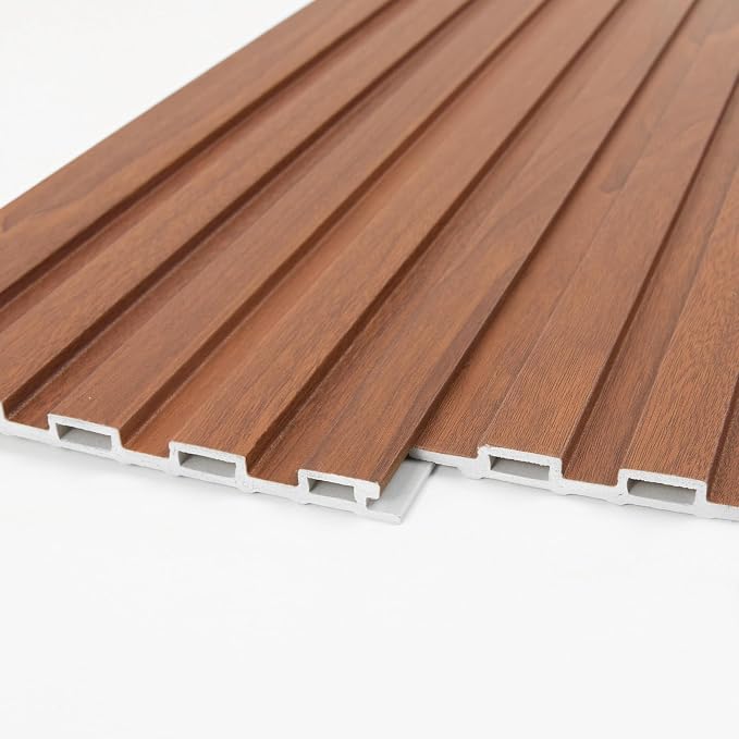 Art3d 108 x 6 Inch WPC Wood Slat Wall Panels, 3D Wall Accents, 8-Pack, Teak | Real Wood Grain, Durable, Water Resistant, Wear-Resistant, No Emission, Eco-Friendly, Easy to Care, for Living Room, Bedroom - Image 7