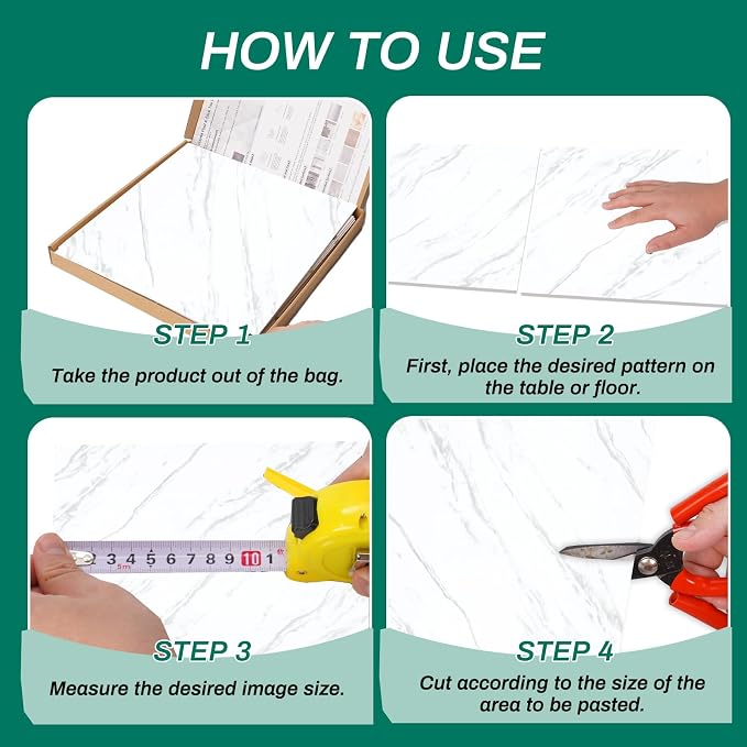 12pcs White Marble Peel and Stick Tiles 23.6"x11.8" Waterproof Heat Resistant Self Adhesive Removable PVC Wall Panels for Kitchen Backsplash, Bathroom, Laundry Room (Not Real Tile, Not for Floor) - Image 6