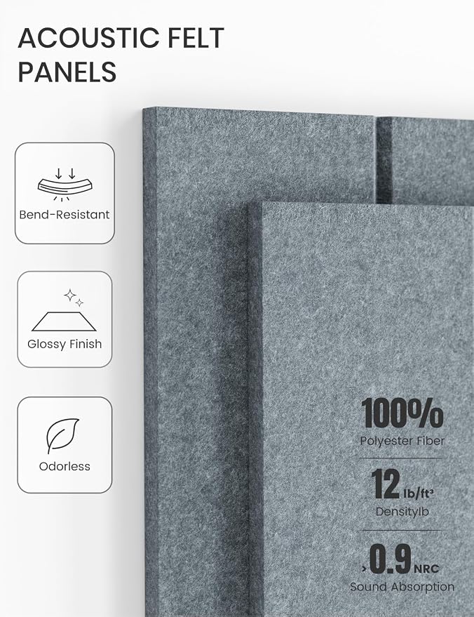 Fluxynara 36" x 24" Large Felt Bulletin Board, Blue Gray | 6 Pack Cork Board Alternative with 30 Safe Adhesive Tabs, Pin Boards for Wall Decor, Home, Office, Classroom,Dorm - Image 5