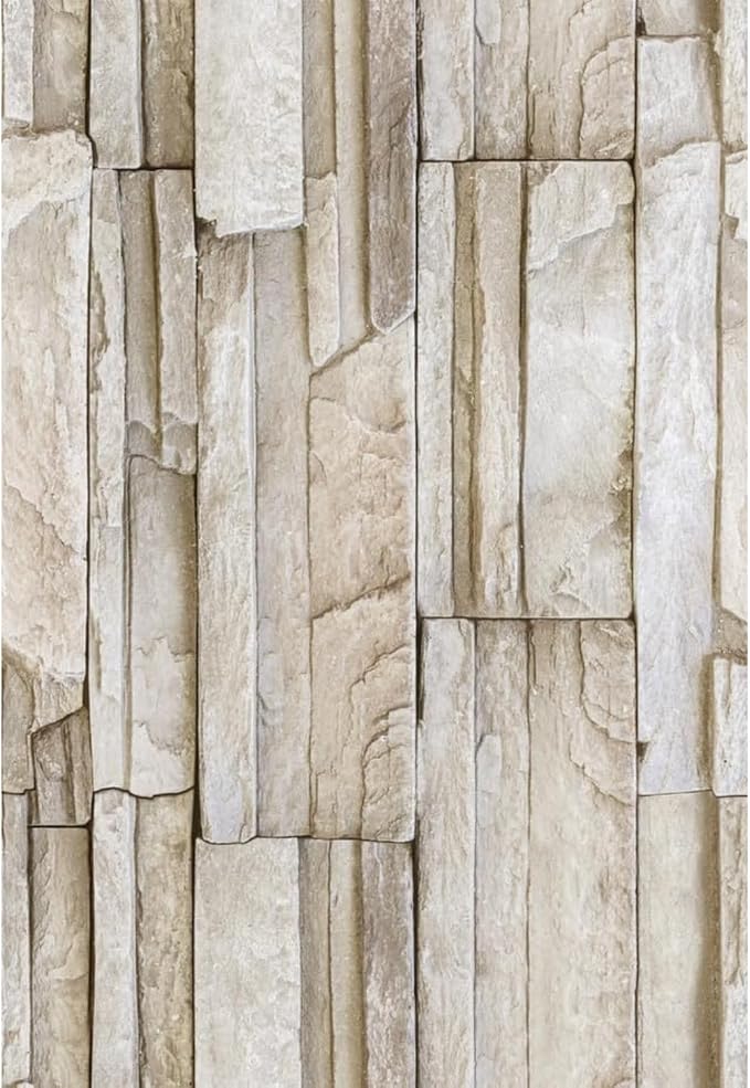 Main Street Peel and Stick Wallpaper Sheets, Stacked Stone, 12-Pack | 11 x 16 in sheet size; Covers up to 14.67 sq ft; Eco-friendly paper material; No paste or additional adhesive required by MainStreet