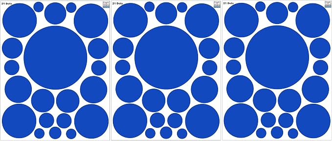 Create-A-Mural Polka Dot Wall Stickers, Wall Decor Stickers, Wall Dots, Vinyl Circle Room Dot Decals (Blue) - Image 5
