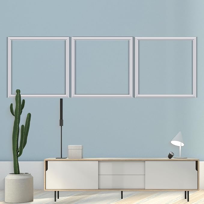 3 Set Panels Peel and Stick Premade Wainscoting Accent Wall Panels for Interior Wall Decor Easy DIY Build and Picture Frame Door Decor White (20 x 20 in) - Image 6