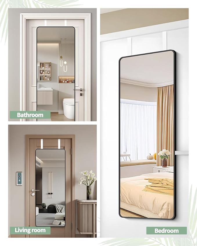 2 PCS Over The Door Mirror Hanger, Adjustable Door Mirror Hanger, Five-Hole Over The Doors-Mirrors Hook, Mirrors Doors Hangers with 2 Iron Filings and Screws (White) - Image 6