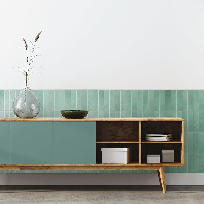 Smart Tiles Peel and Stick backsplash, Stacked Teal, 11.43"x9" | Pack of 5 (3.5 sq ft), Glossy, Heat/Moisture Resistant, Low VOC, Kitchen/Bathroom, Renter Friendly, Made in Canada - Image 8