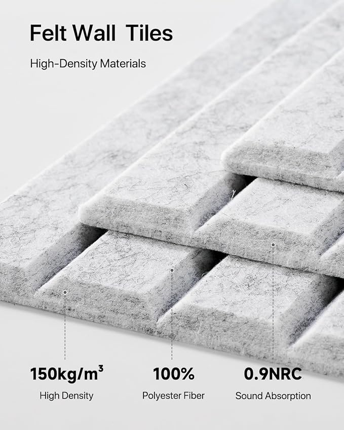 Acoustic Panels 12 Pack Square Soundproof Wall Panels with 60 Adhesive Tapes, High Density Acoustic Foam Panels Sound Proof Foam for Home Office, Recording Studio, Ceiling, 12" X 12" X 0.4" - Image 5