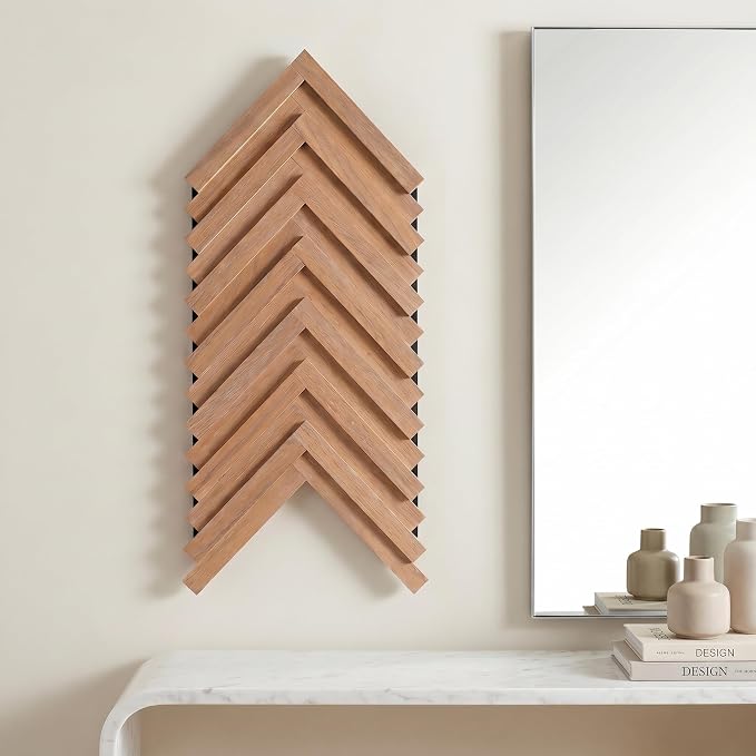 Wood Panels for Wall Herringbone, 8PCS 23.6" x 11.8" Wall Panels | 3D Acoustic Panels for Interior Wall Decor, Living Room, Office, Chestnut Walnut Sound Proof Wall Panels - Image 4