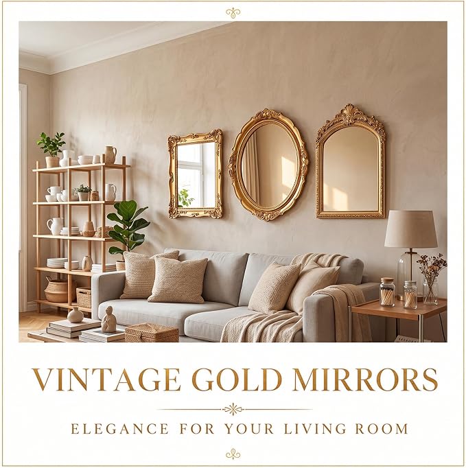 Vintage Mirror Set,15in/13in/12in,Retro Style,3 Pcs - Image 4