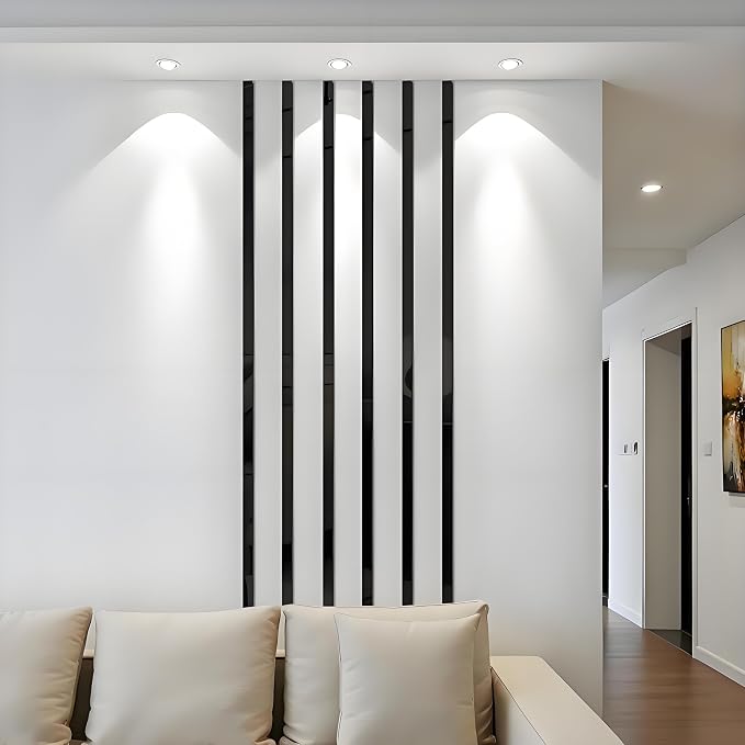 Mirror Acrylic Trim Roll, Peel and Stick Self Adhesive Wall Molding Strips 5 Rolls x 4 FT (Total 20 FT), 1.6 Inch Wide Flexible Mirror Tape for Wall Paneling (Black Mirror, 4 FT x 0.8 in) - Image 3